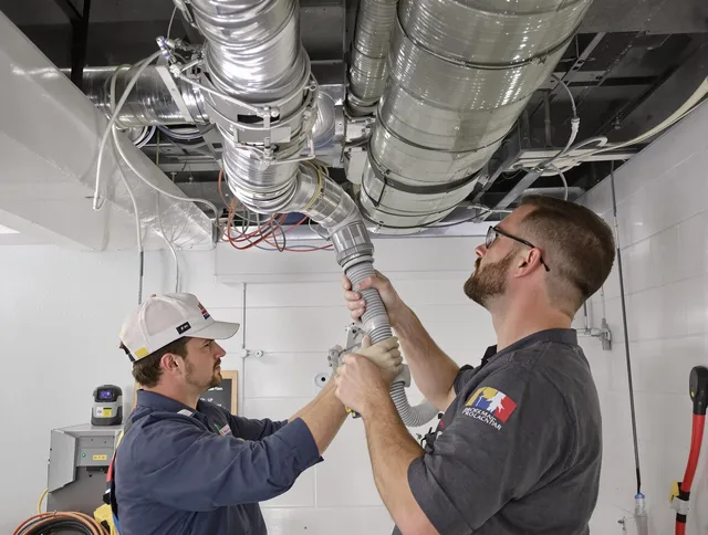 Southborough Air Duct Cleaning technician performing thorough AC duct cleaning in Southborough